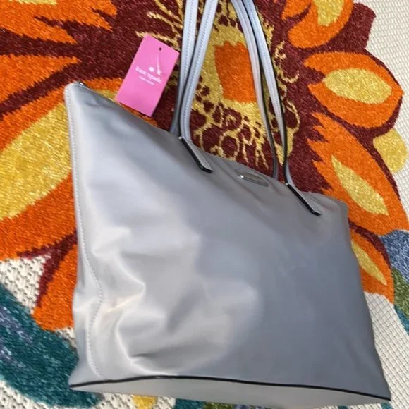 Kate Spade Hayden Nylon Top Zip Tote Nimbus Grey - Picture 2 of 16